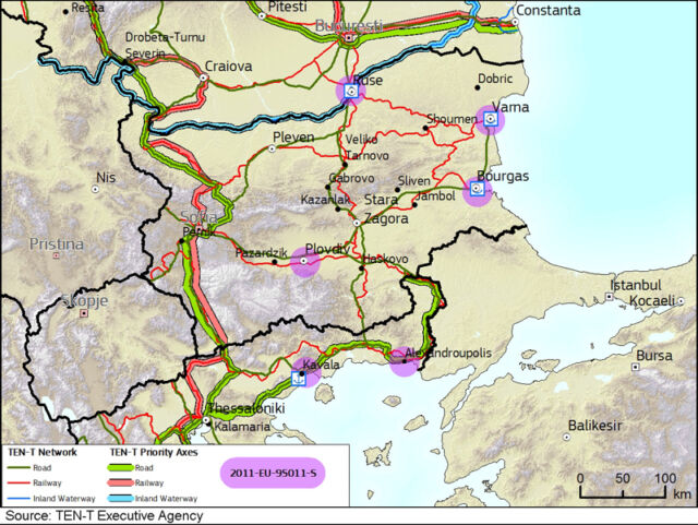 sea freight corridor between bulgaria and greece